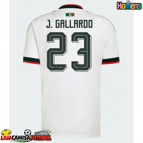 Camisa de Futebol México Jesus Gallardo #23 Equipamento Secundário Mundo 2026 Manga Curta